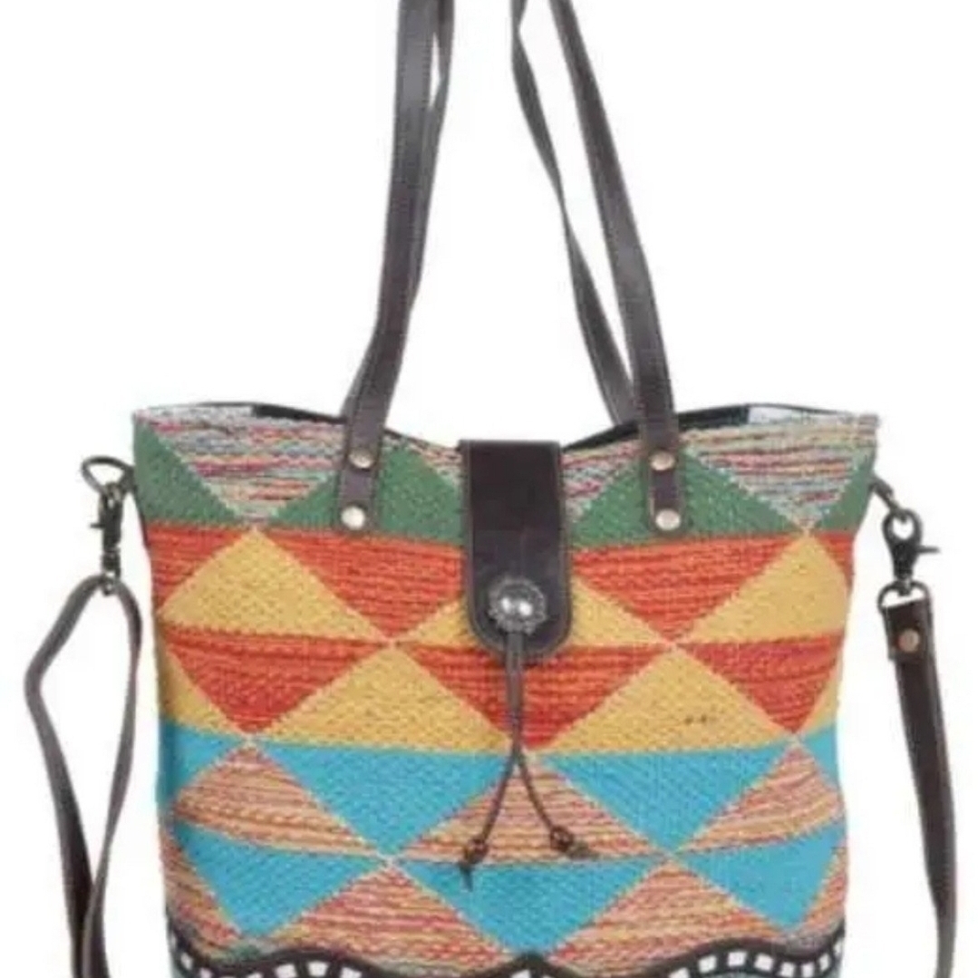 Multicolor Geometric Pattern Tote Bag